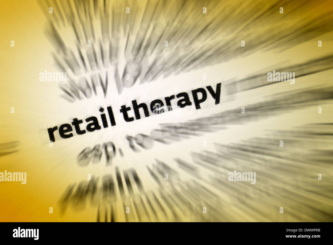 Retail-Therapie ist mit dem primären Zweck der Verbesserung des Käufers Stimmung einkaufen. Stockfoto