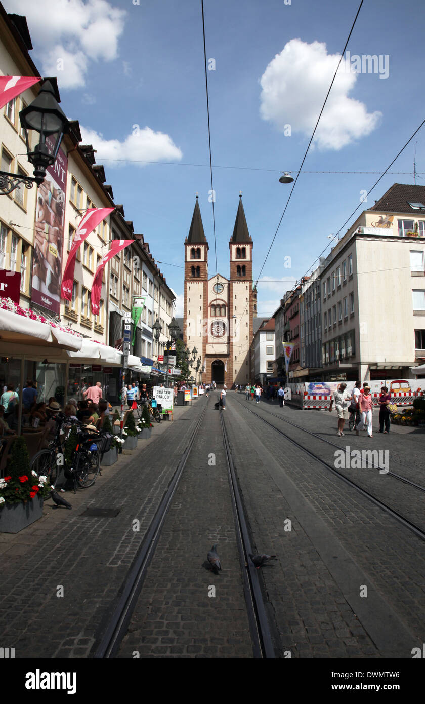 Würzburger Dom, Bayern, Deutschland, gewidmet der Heiligen Kilian Stockfoto