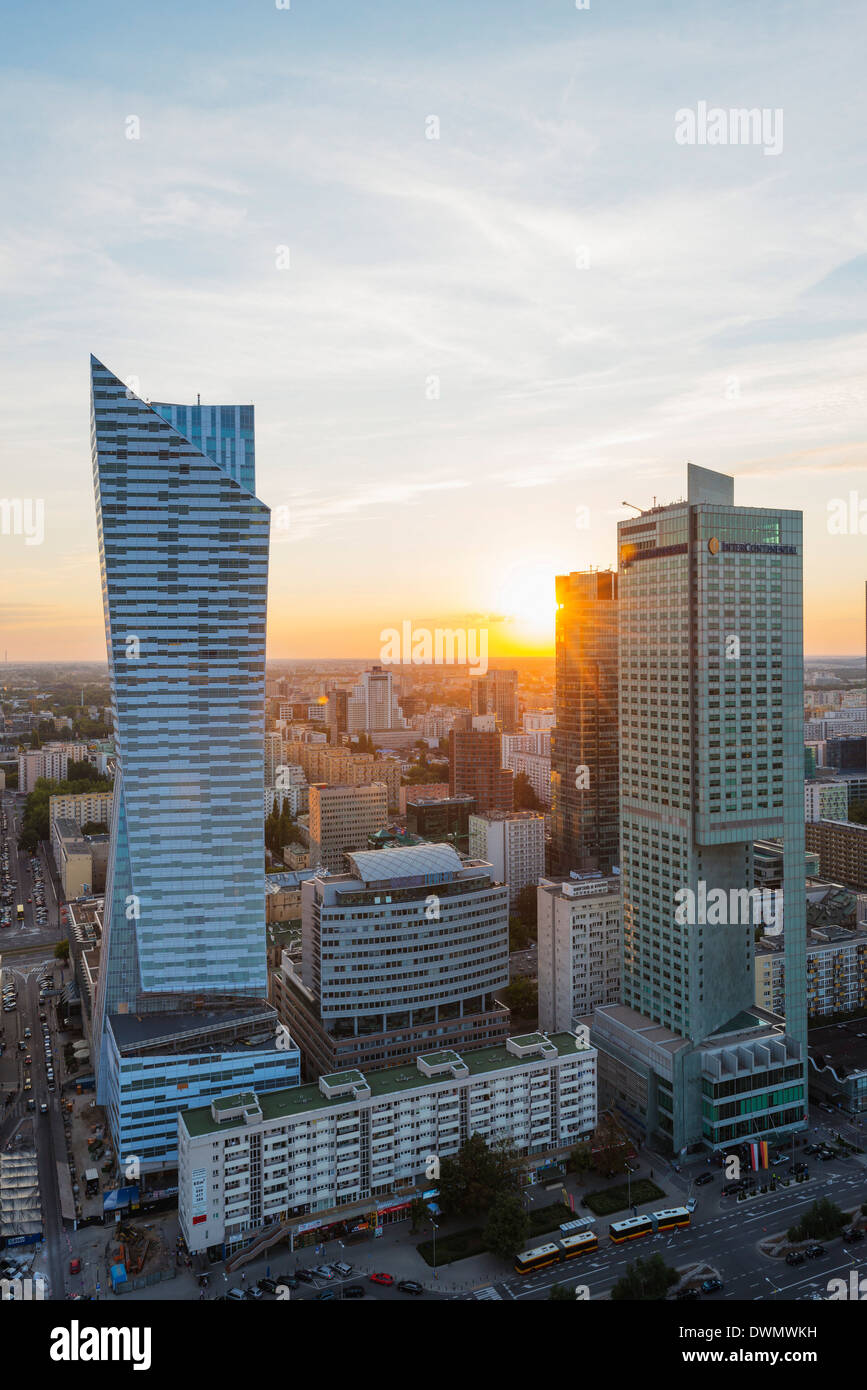 Blick auf die Stadt vom Palast der Kultur und Wissenschaft, Warschau, Polen, Europa Stockfoto