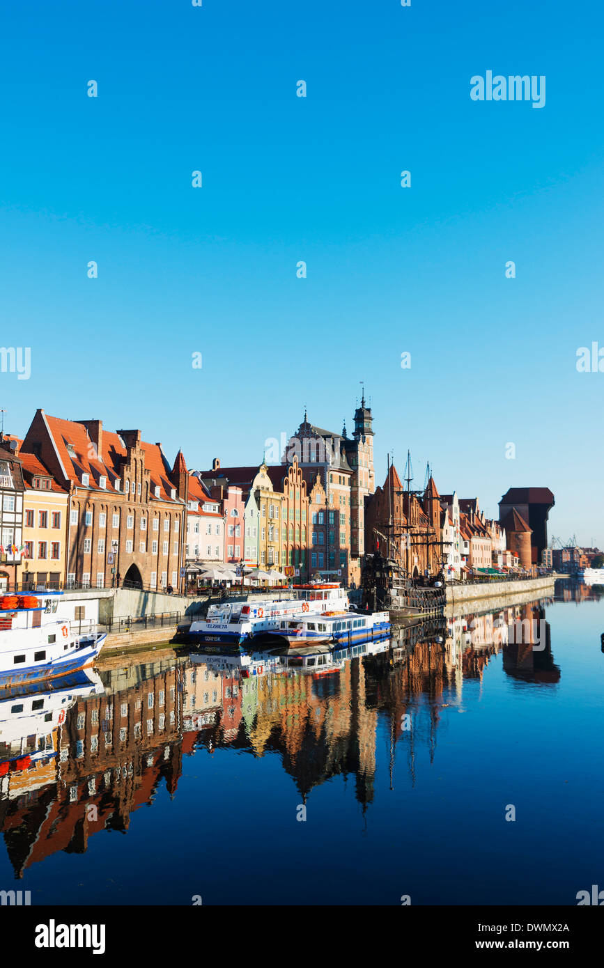 Kanal Seite Häuser, Gdansk, Polen, Europa Stockfoto