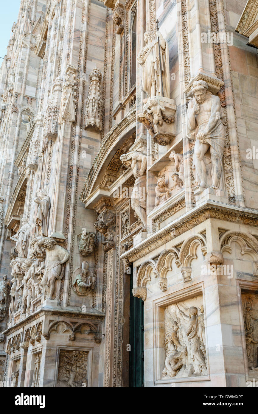 Detail der Duomo (Kathedrale), Mailand, Lombardei, Italien, Europa Stockfoto