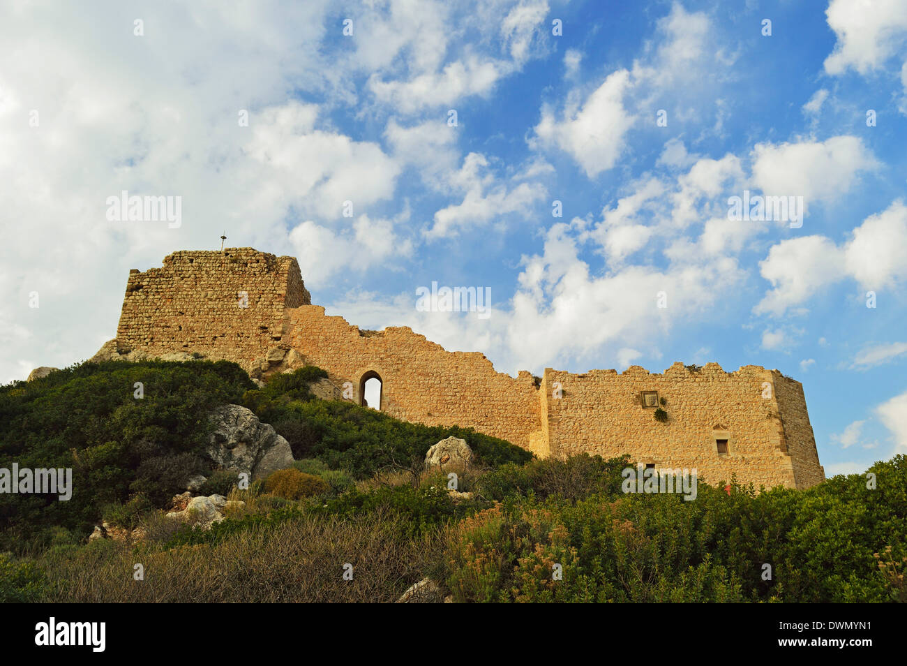 Kritinia Castle, Rhodos, Dodekanes, griechische Inseln, Griechenland, Europa Stockfoto
