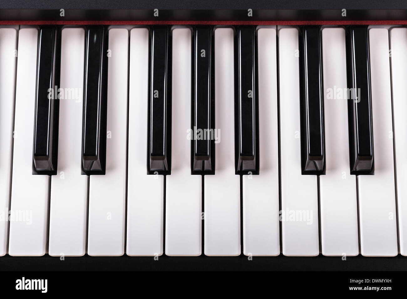 Detail der Klaviertastatur. Stockfoto