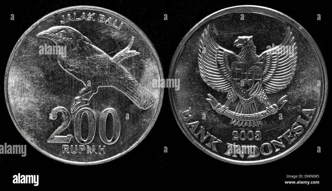 200-Rupiah-Münze, Indonesien, 2003 Stockfoto