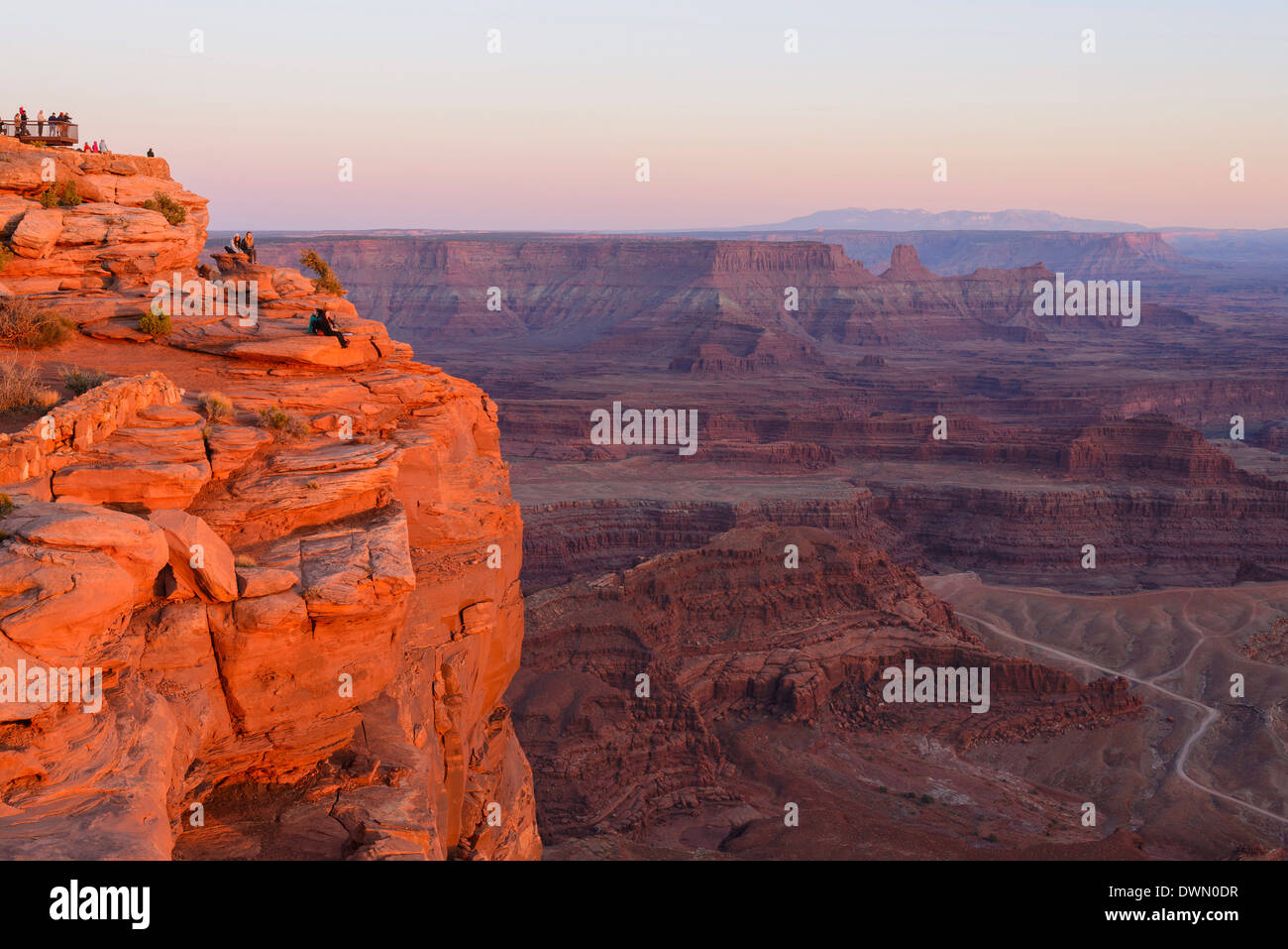 Sonnenuntergang über Dead Horse Point State Park, Utah, Vereinigte Staaten von Amerika, Nordamerika Stockfoto