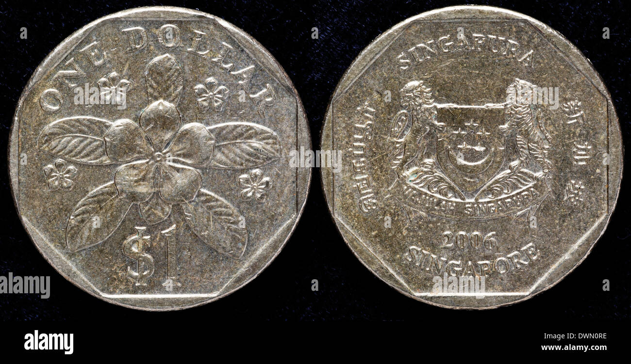 1-Dollar-Münze, Singapur, 2006 Stockfoto