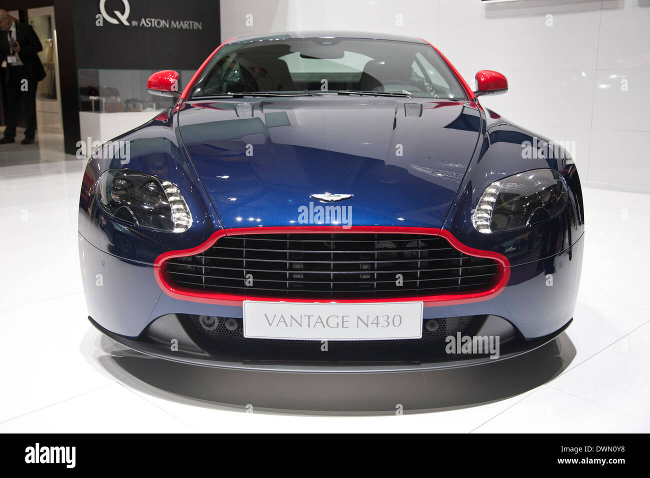 Aston Martin V8 Vantage N430 auf der 84. Genfer Internationalen Automobilausstellung 2014. Stockfoto