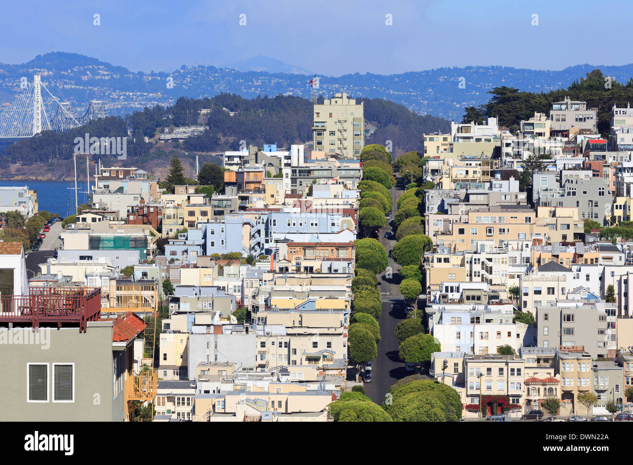 Lombard Street, San Francisco, Kalifornien, Vereinigte Staaten von Amerika, Nordamerika Stockfoto