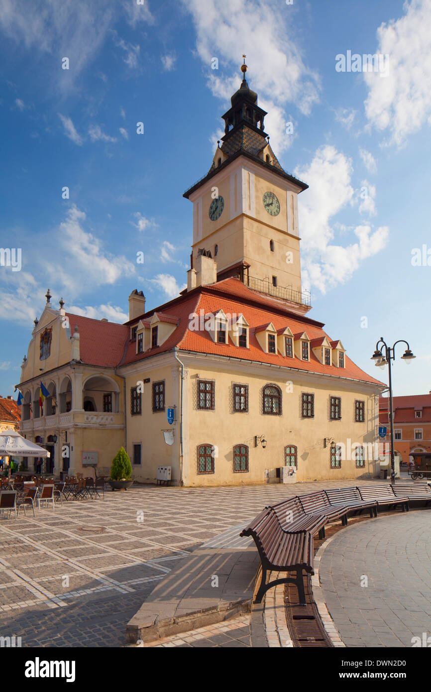 Rathaus in Piata Sfatului, Brasov, Siebenbürgen, Rumänien, Europa Stockfoto