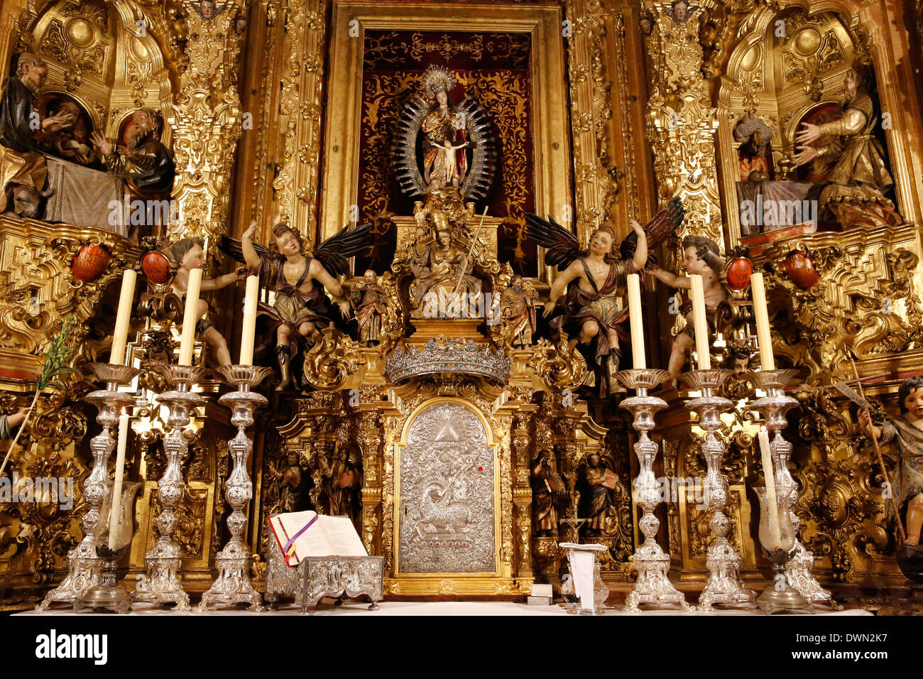 Detail einer Seitenkapelle der Kirche Nuestra Señora De La O, Sanlucar de Barrameda, Andalusien, Spanien, Europa Stockfoto