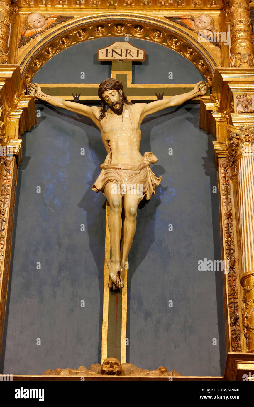 Kruzifix in der Moschee (Moschee) und die Kathedrale von Cordoba, UNESCO-Weltkulturerbe, Córdoba, Andalusien, Spanien, Europa Stockfoto