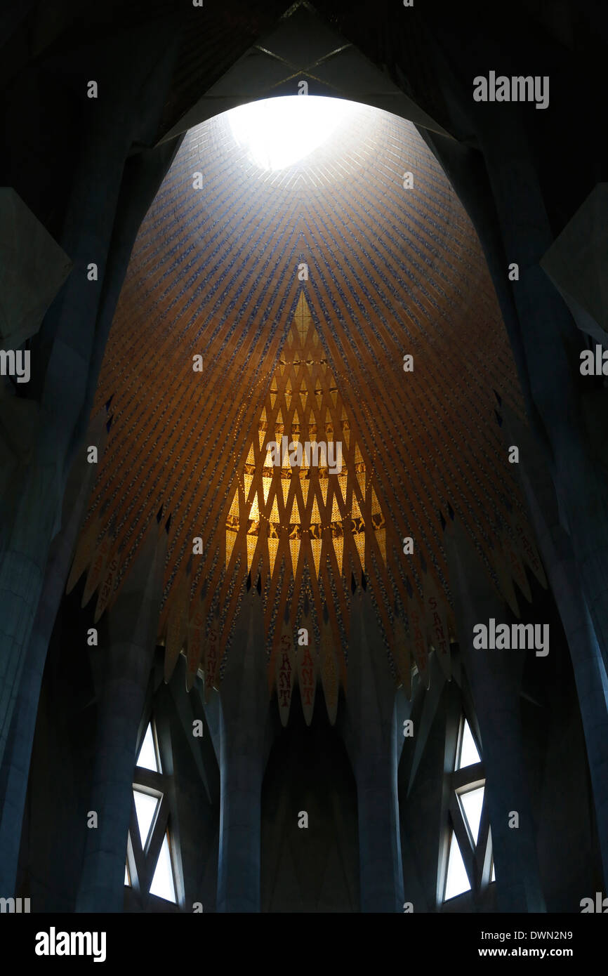 Licht nun, Sagrada Familia Basilika, Barcelona, Katalonien, Spanien, Europa Stockfoto