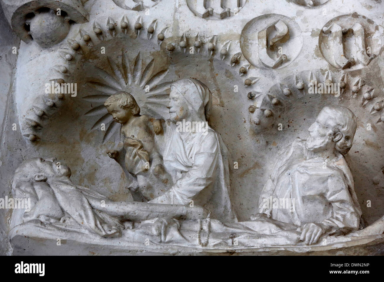 Tod der gerechten, Rosenkranz-Kapelle, Basilika Sagrada Familia, Barcelona, Katalonien, Spanien, Europa Stockfoto