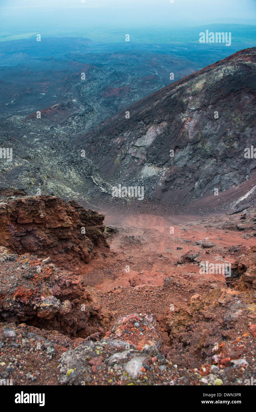 Blick über das Lavafeld Sand der Tolbachik Vulkan, Kamtschatka, Russland, Eurasia Stockfoto