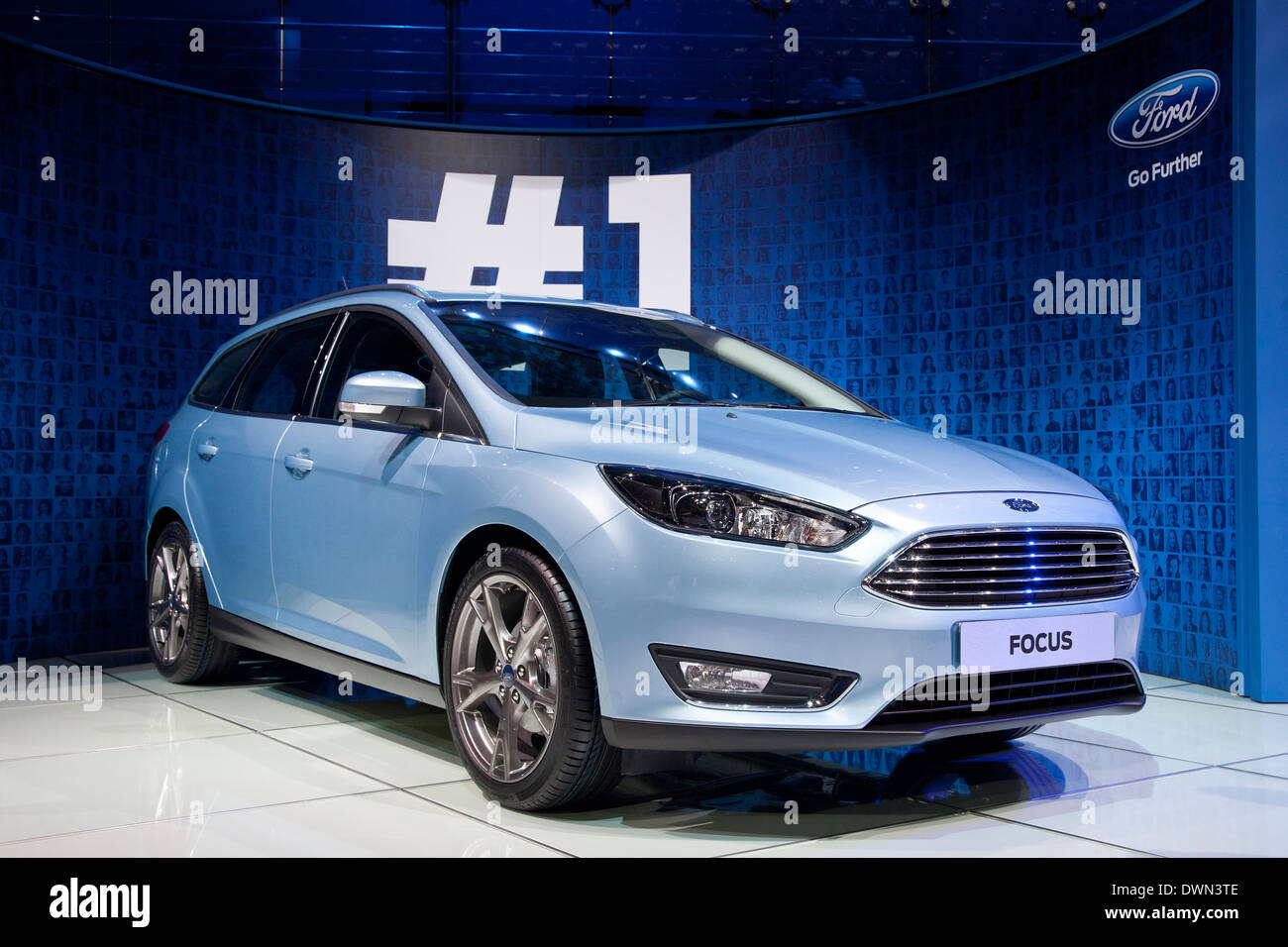 Ford Focus auf der 84. Genfer Internationalen Automobilausstellung 2014. Stockfoto