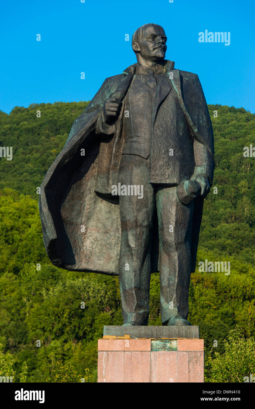 Lenin-Statue in Petropawlowsk-Kamtschatski, Kamtschatka, Russland, Eurasien Stockfoto