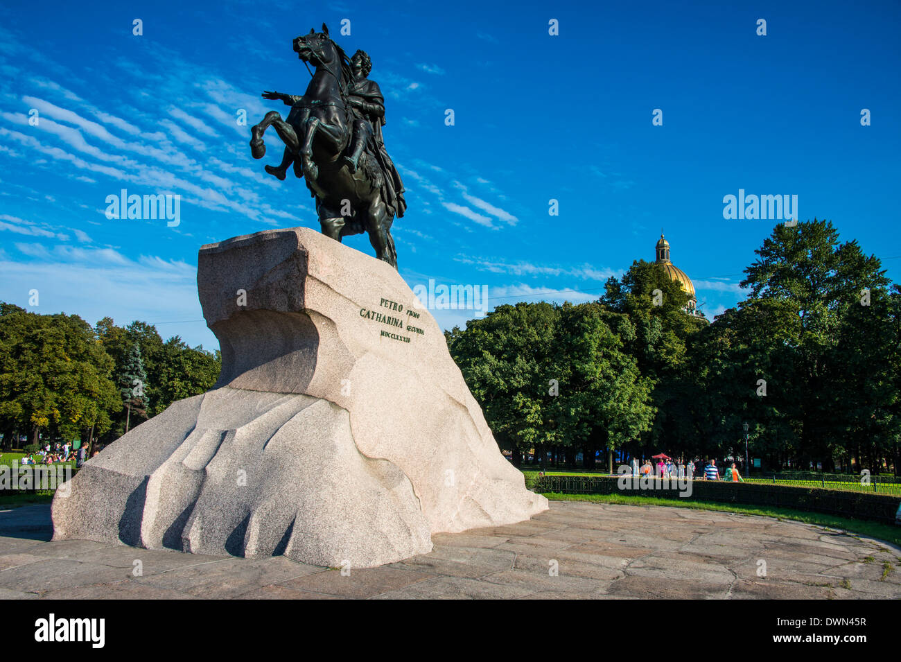 Bronze-Reiterstatue in St. Petersburg, Russland, Europa Stockfoto