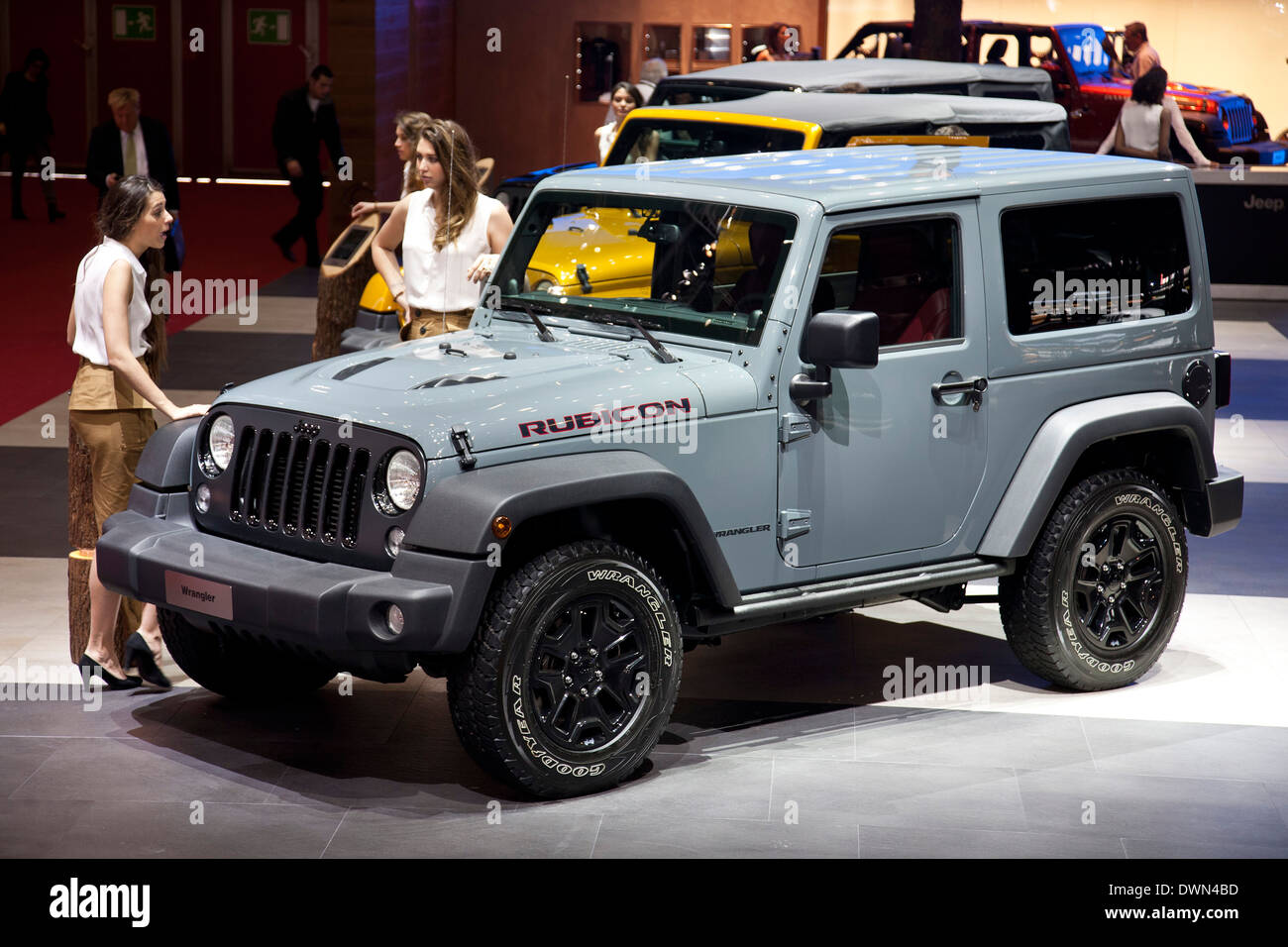 JEEP Wrangler Rubicon auf der 84. Genfer Internationalen Automobilausstellung 2014. Stockfoto