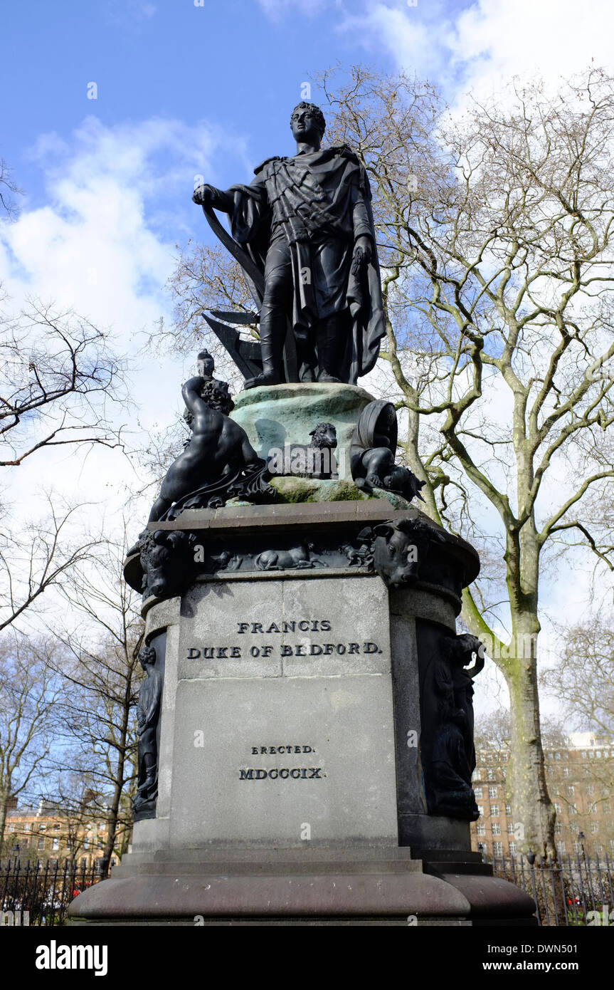 Francis Duke of Bedford Denkmal in Russel Square, London Stockfoto