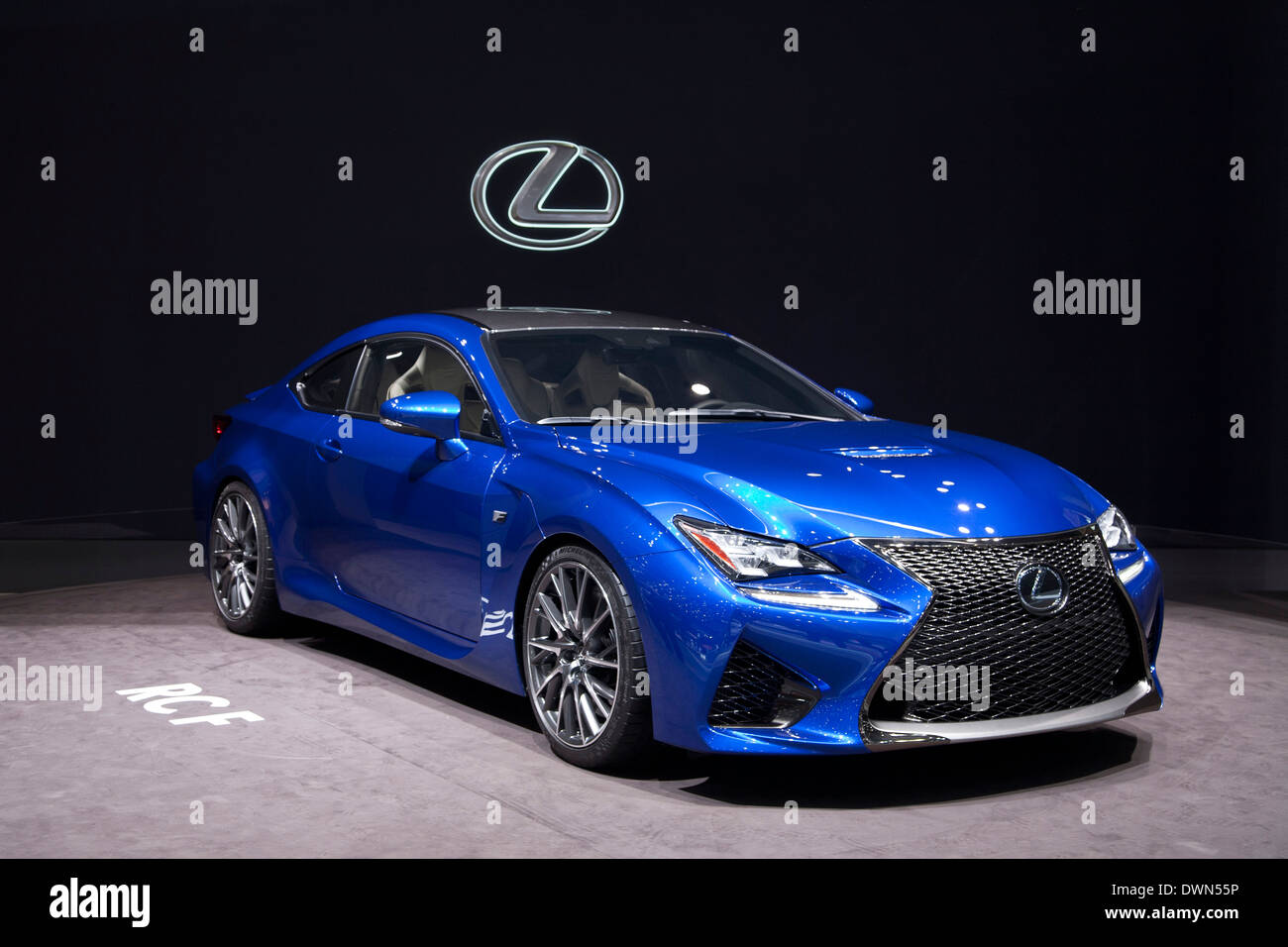 Lexus-RC F auf der 84. Genf International Motor Show 2014. Stockfoto