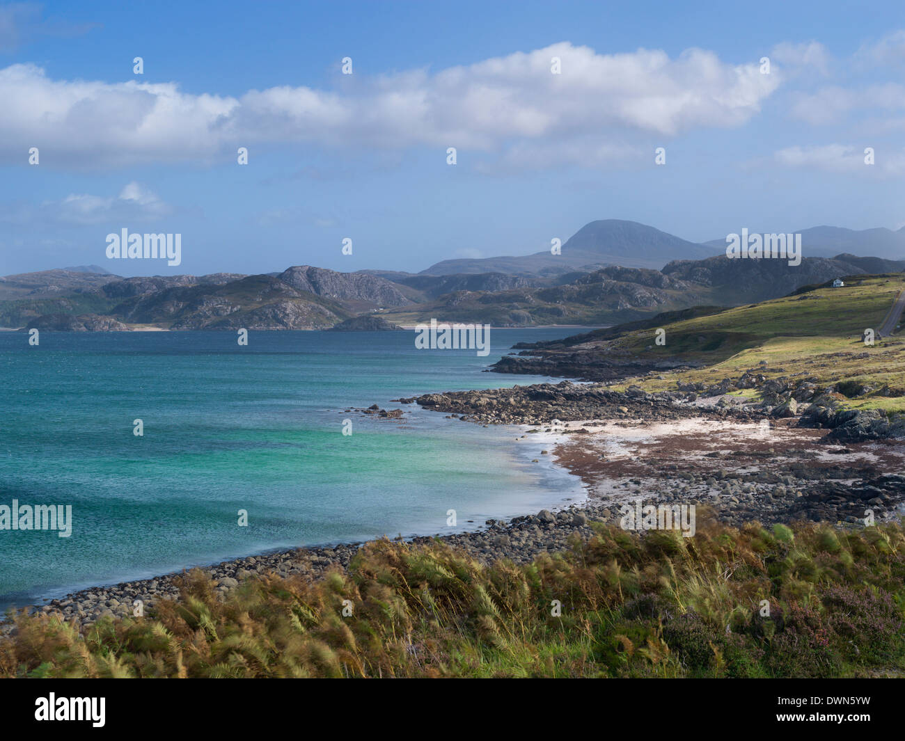 Gruinard Bay betrachtet in der Nähe von Laide, Highlands, Schottland, Vereinigtes Königreich, Europa aus. Stockfoto