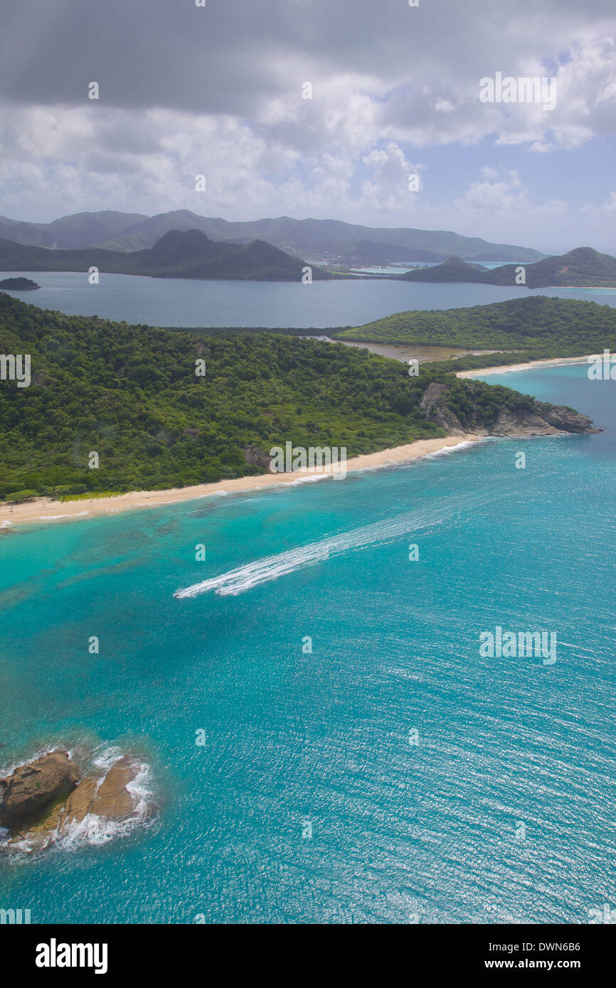 Blick über Hawksbill Bay, Antigua, Leeward-Inseln, West Indies, Karibik, Mittelamerika Stockfoto