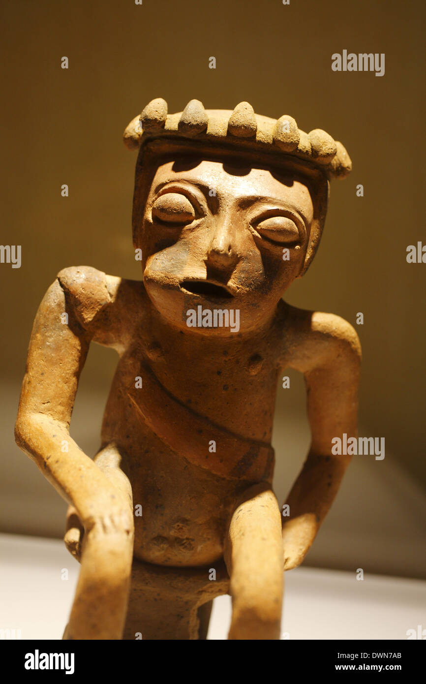 Männliche anthropomorphe Figur, Nariño High Plains, Spätzeit, 600 bis 1600 n. Chr. Gold Museum (Museo del Oro), Bogotá, Kolumbien Stockfoto