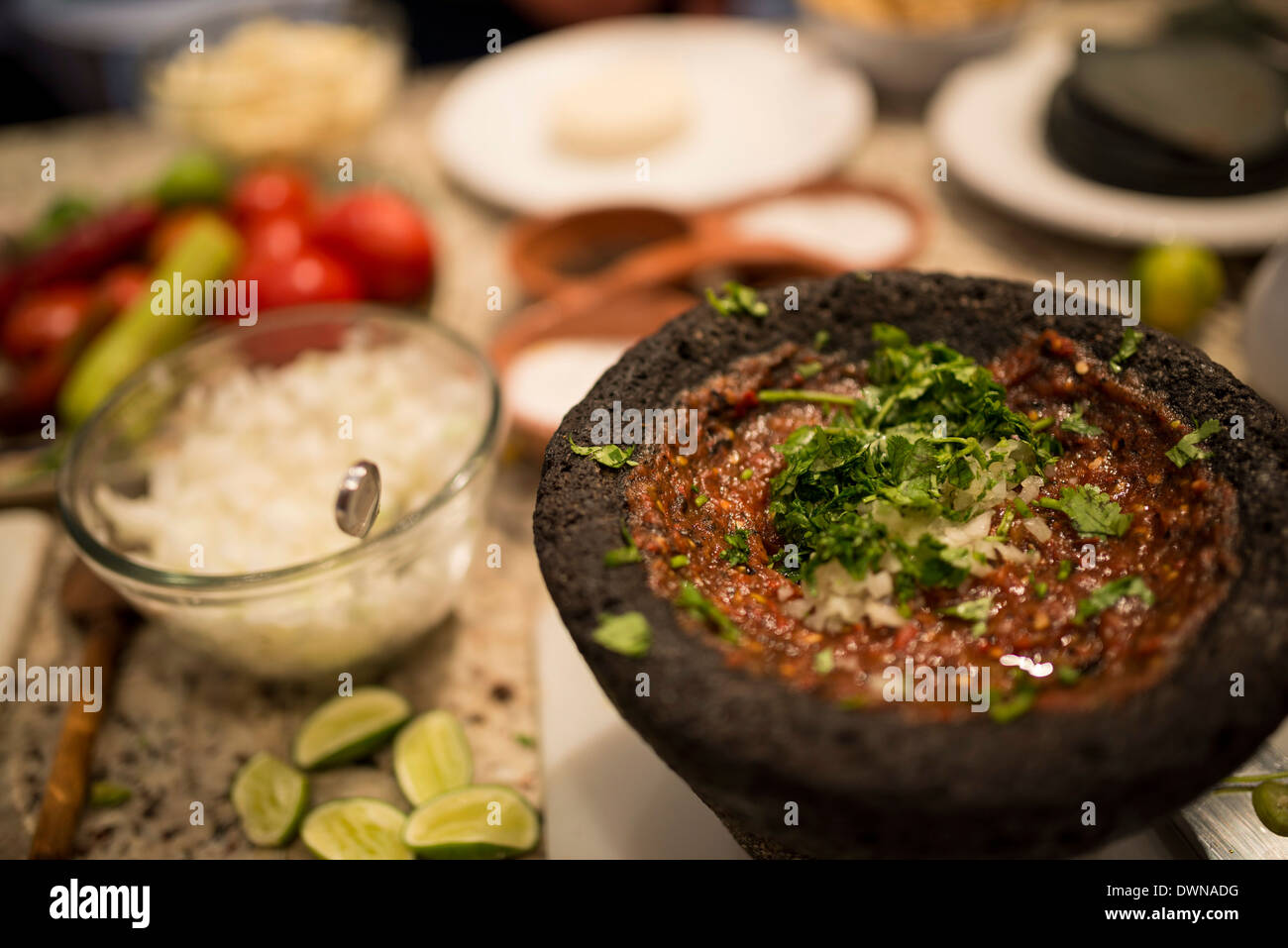 Salsa, San Miguel de Allende, Guanajuato, Mexiko, Nordamerika Stockfoto