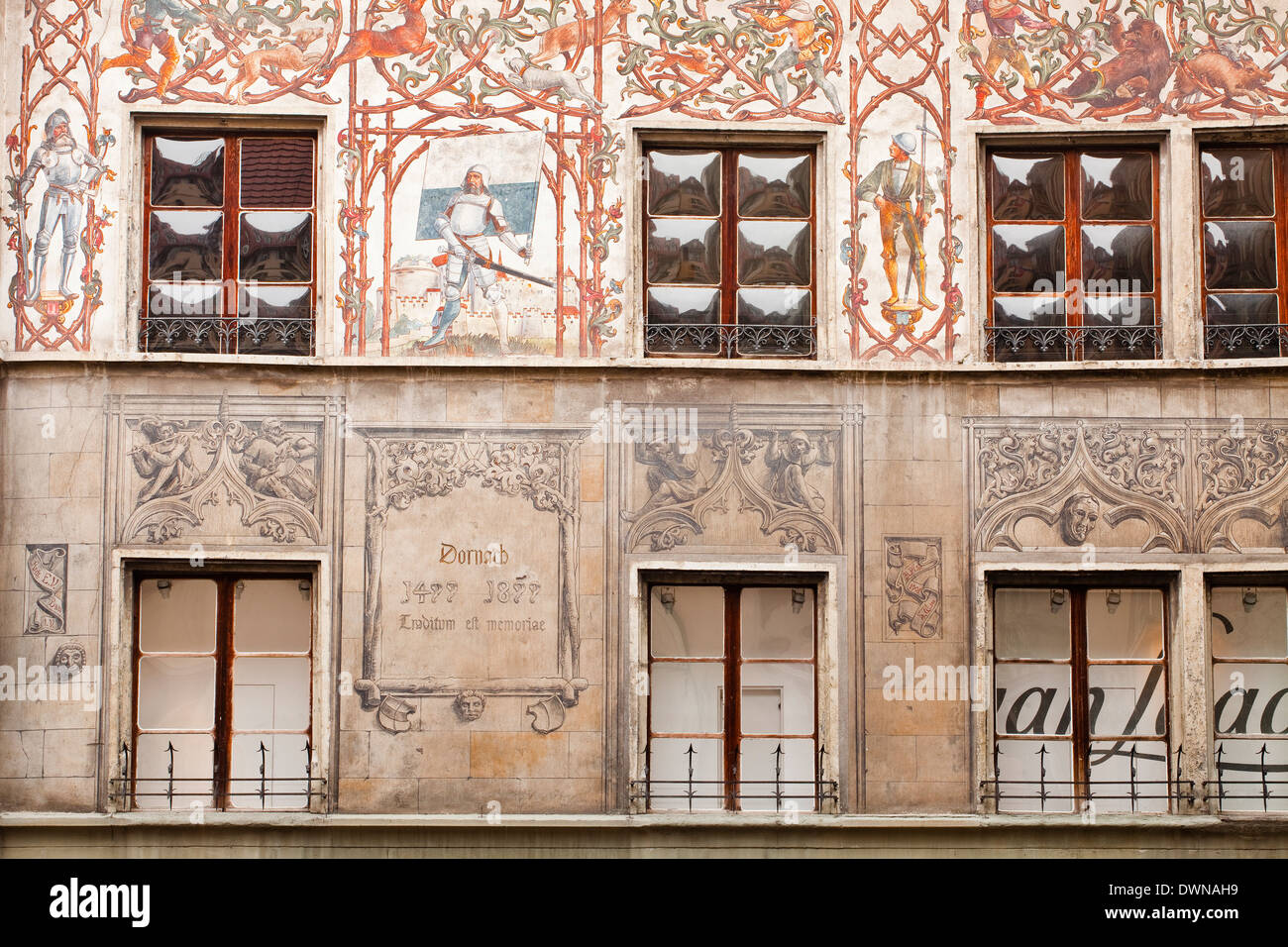 Bemalten Fassaden in der Stadt Luzern, Schweiz, Europa Stockfoto