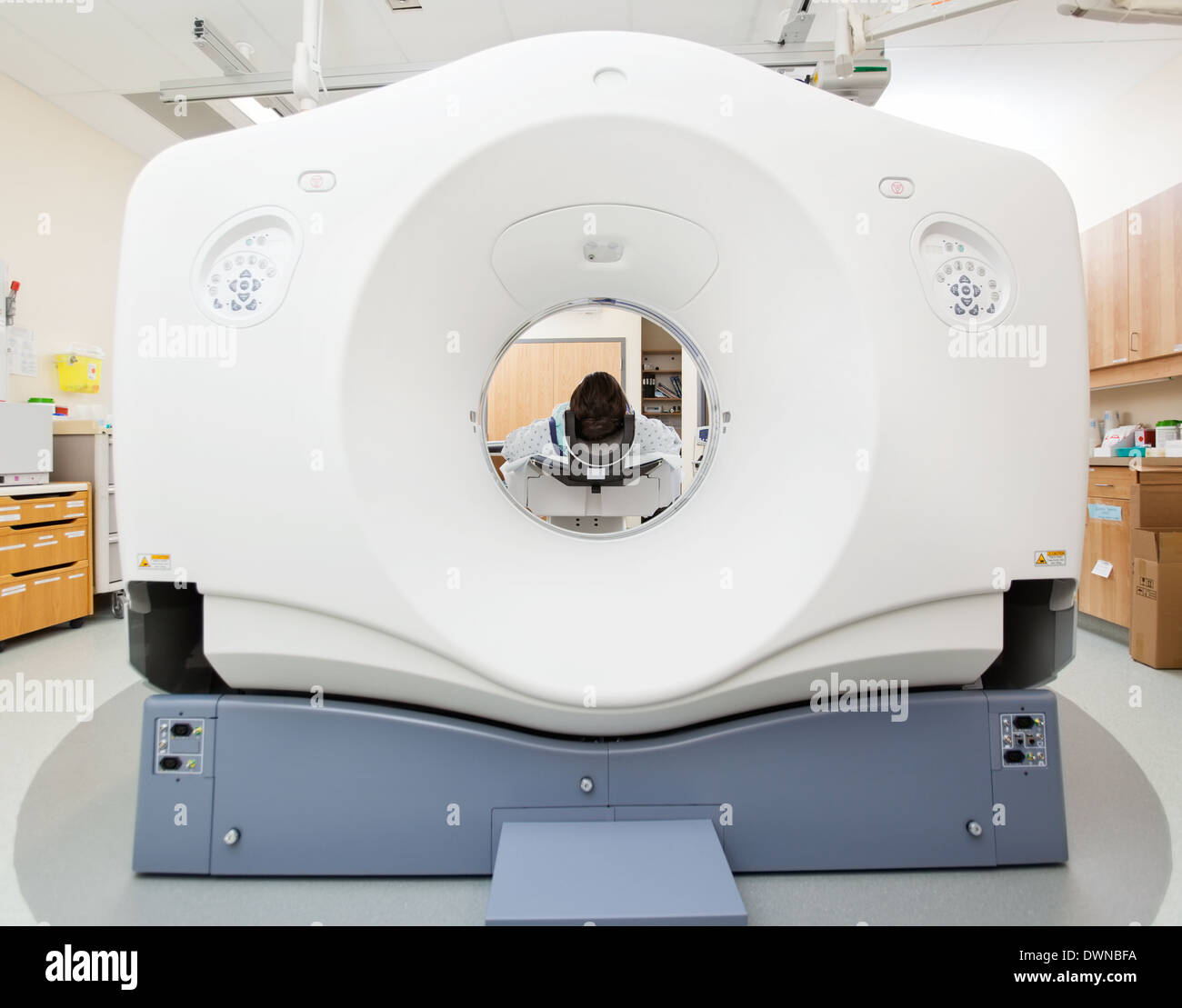 Patienten im CT-Scan-Test Stockfoto