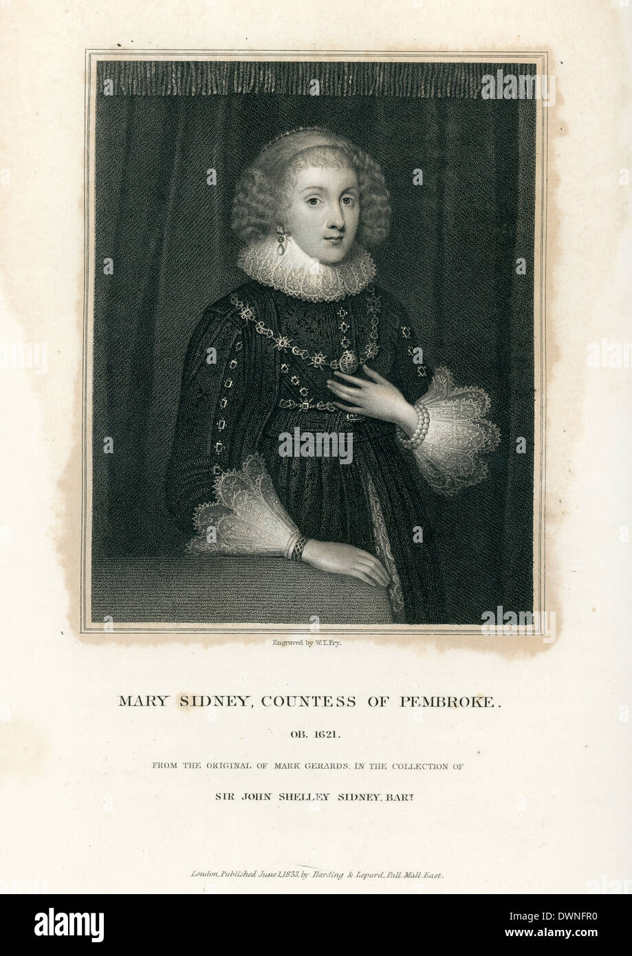 Porträt von Mary Sidney, Gräfin von Pembroke Stockfoto
