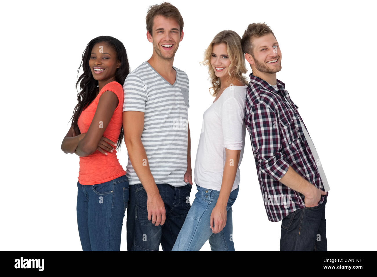 Porträt von lässig gekleideten jungen Menschen Stockfoto