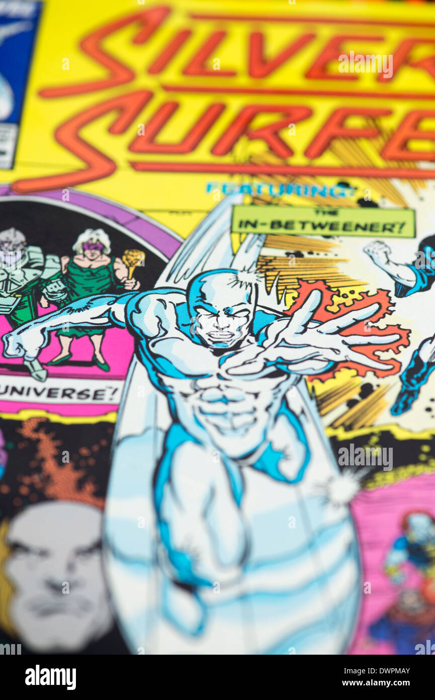 Marvel-Silver Surfer-Superhelden-Comic-Buch Stockfoto
