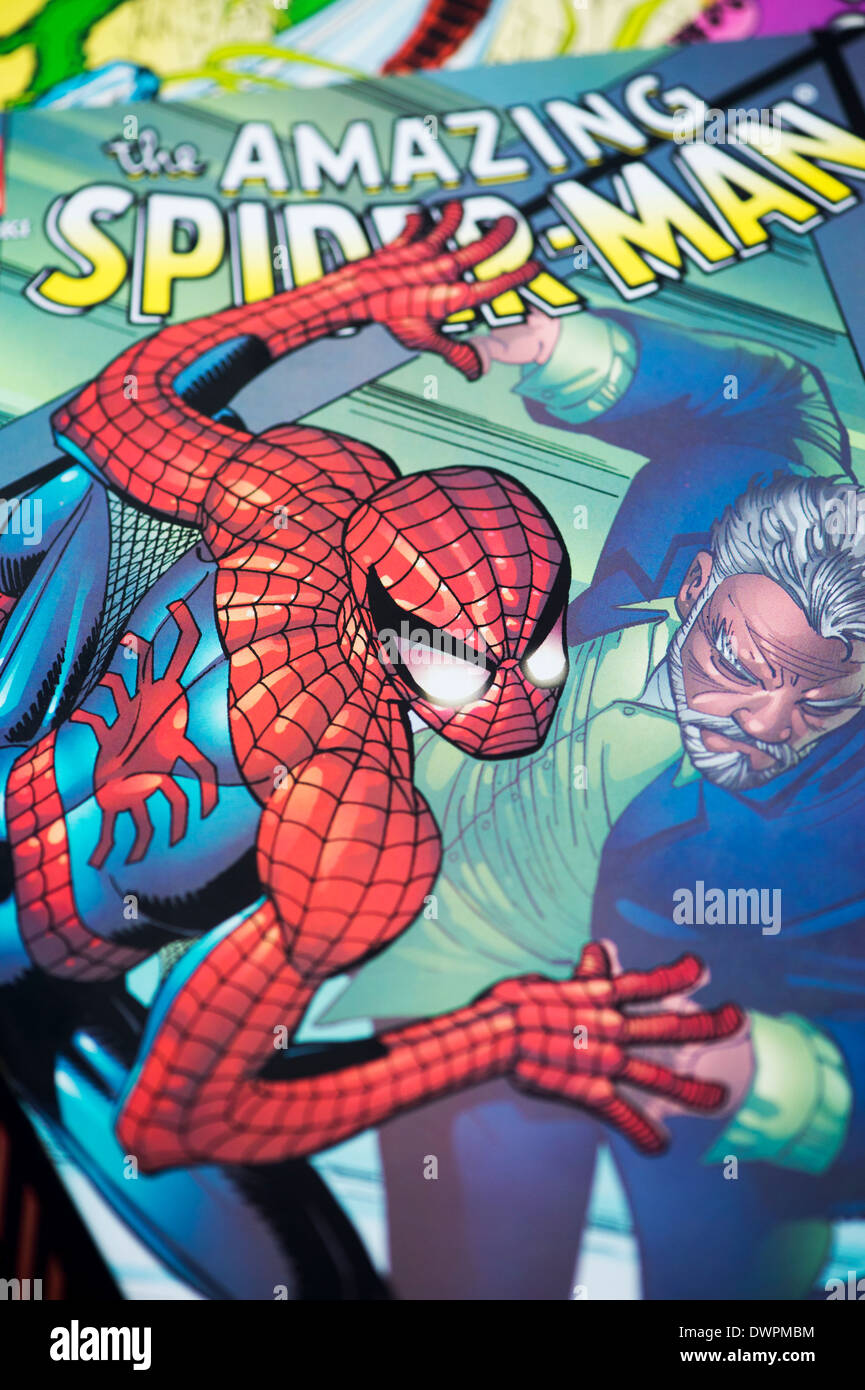 Marvel Spiderman Superhelden-Comic-Buch Stockfoto