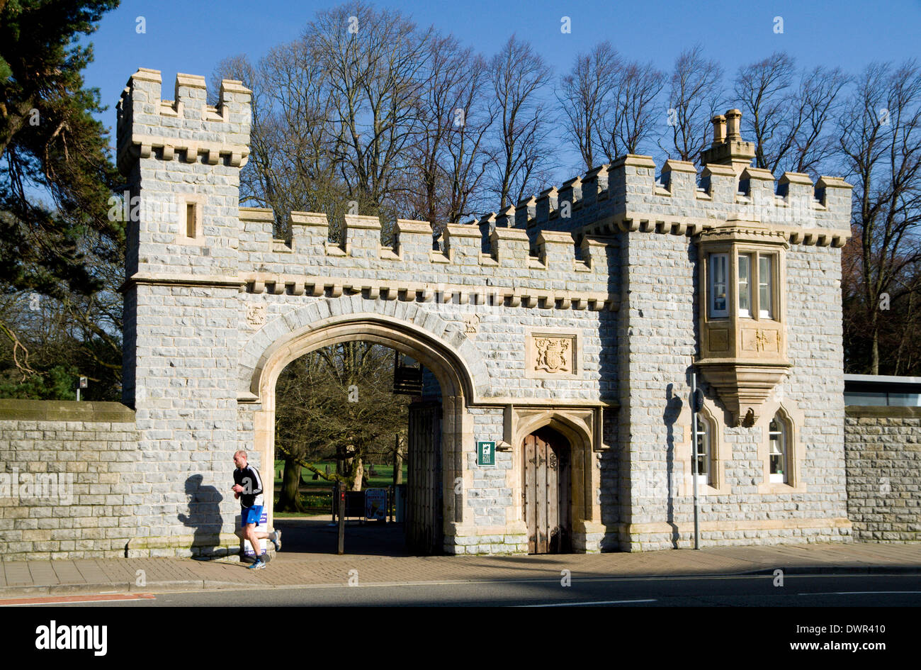 Eingang zum Bute Park, Cardiff, Wales. Stockfoto