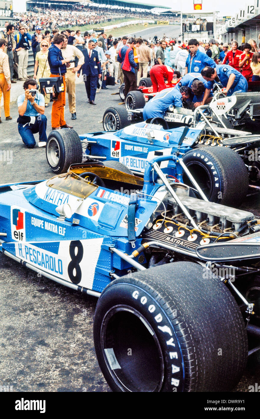 Oldtimer Matra grand-Prix in den Gruben in Brands Hatch, 1970 Stockfoto