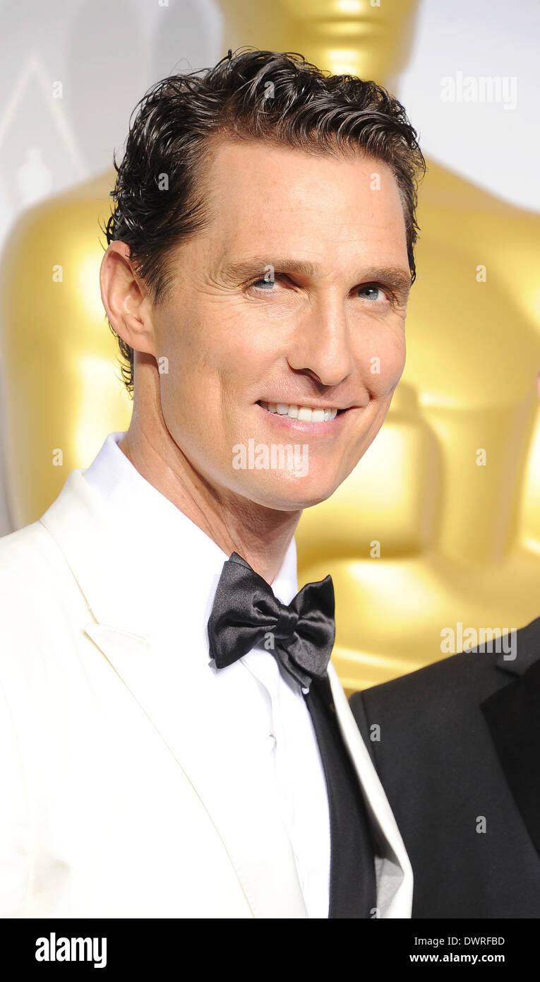 MATTHEW McCONAUGHEY U.S. Filmschauspieler bei den Oscars im März 2014. Foto Jeffrey Mayer Stockfoto