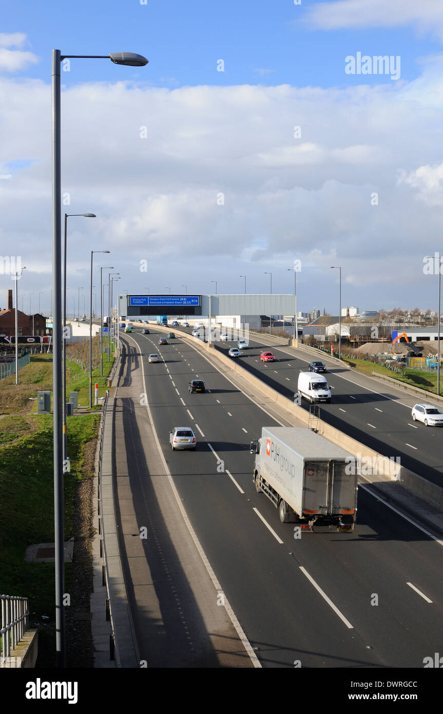Autobahn in Glasgow, Schottland Stockfoto