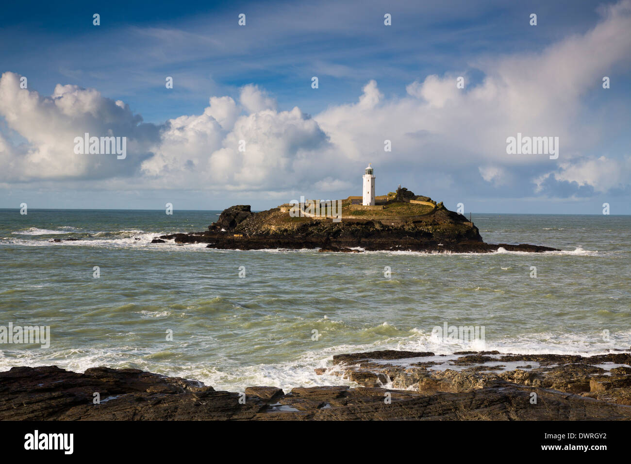 Godrevy; Leuchtturm; Cornwall; UK Stockfoto