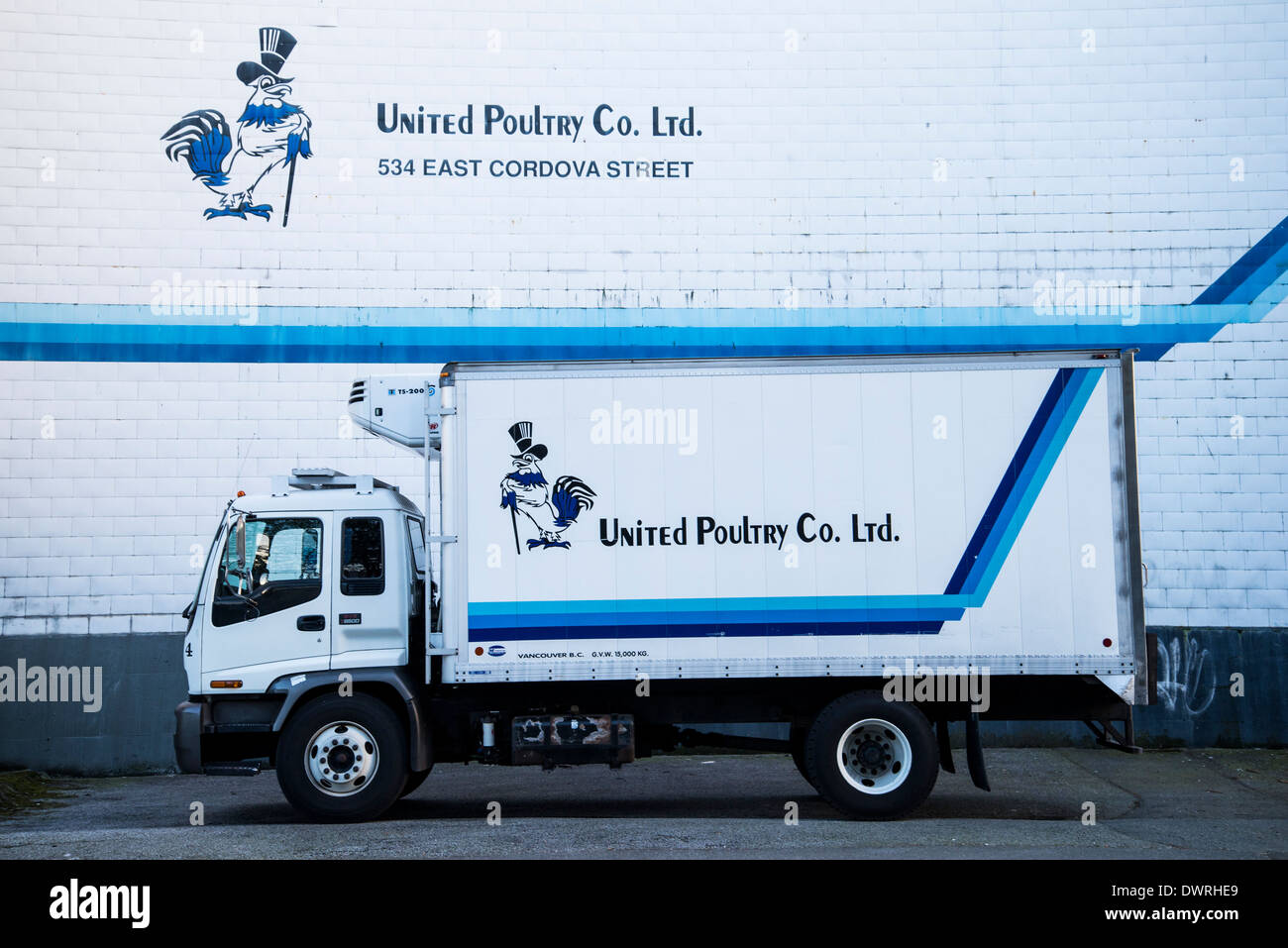 Vereinigte Geflügel LKW, Vancouver, Britisch-Kolumbien, Kanada Stockfoto