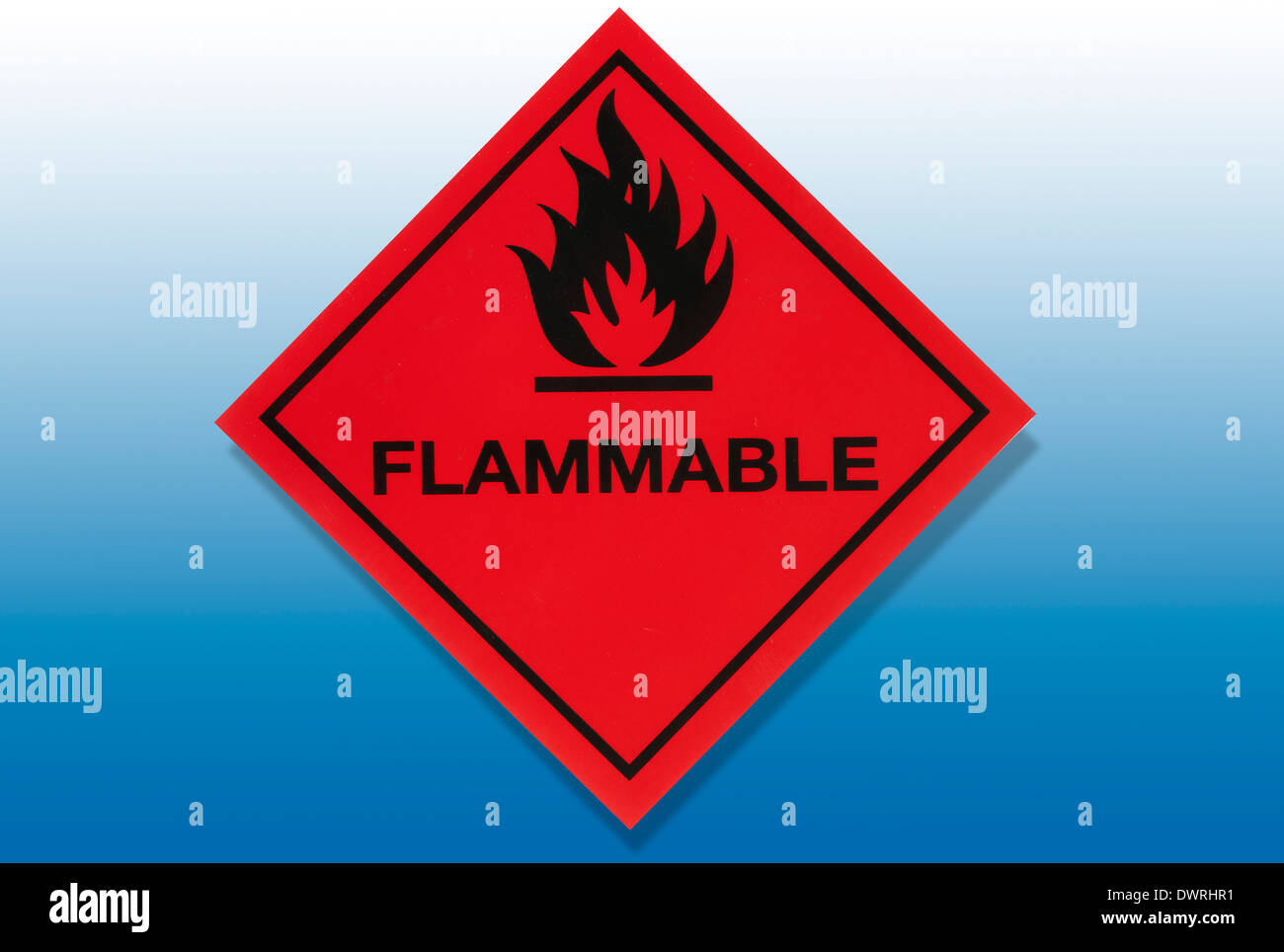 Gefahr Warnzeichen - brennbare Stoffe Stockfoto