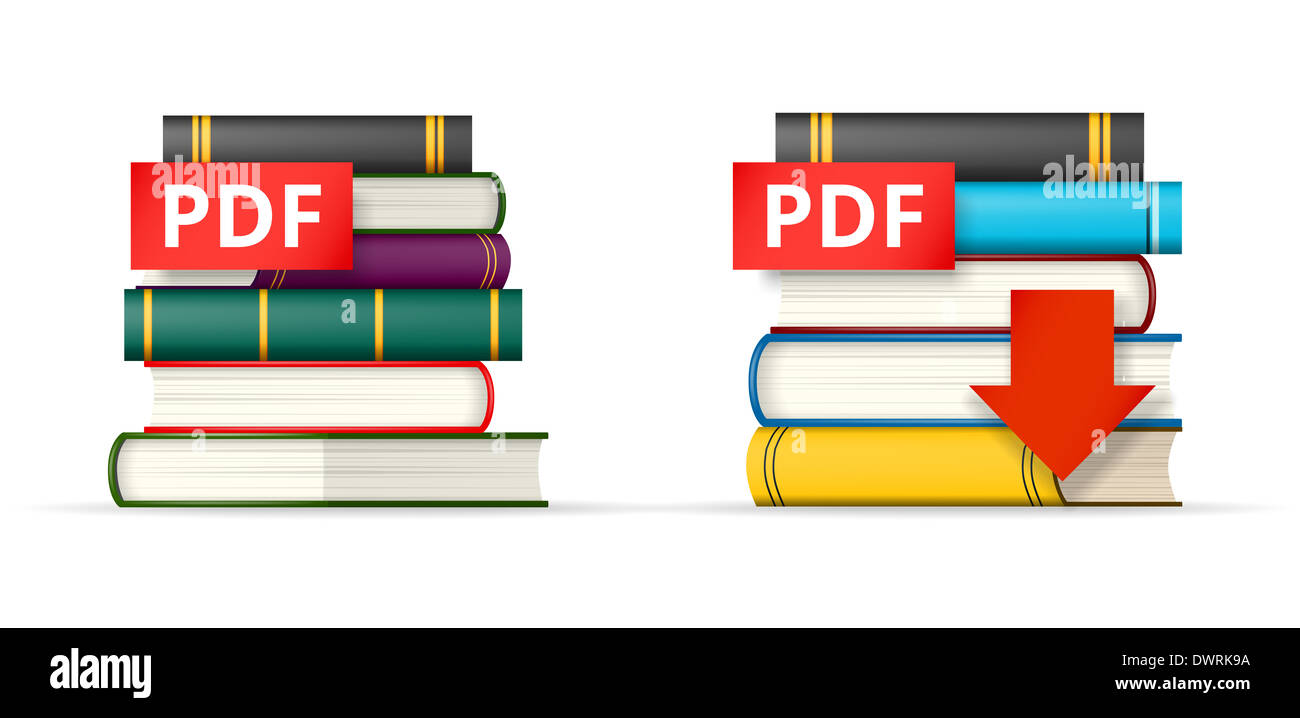 PDF-Bücher Stapeln Symbole Stockfoto
