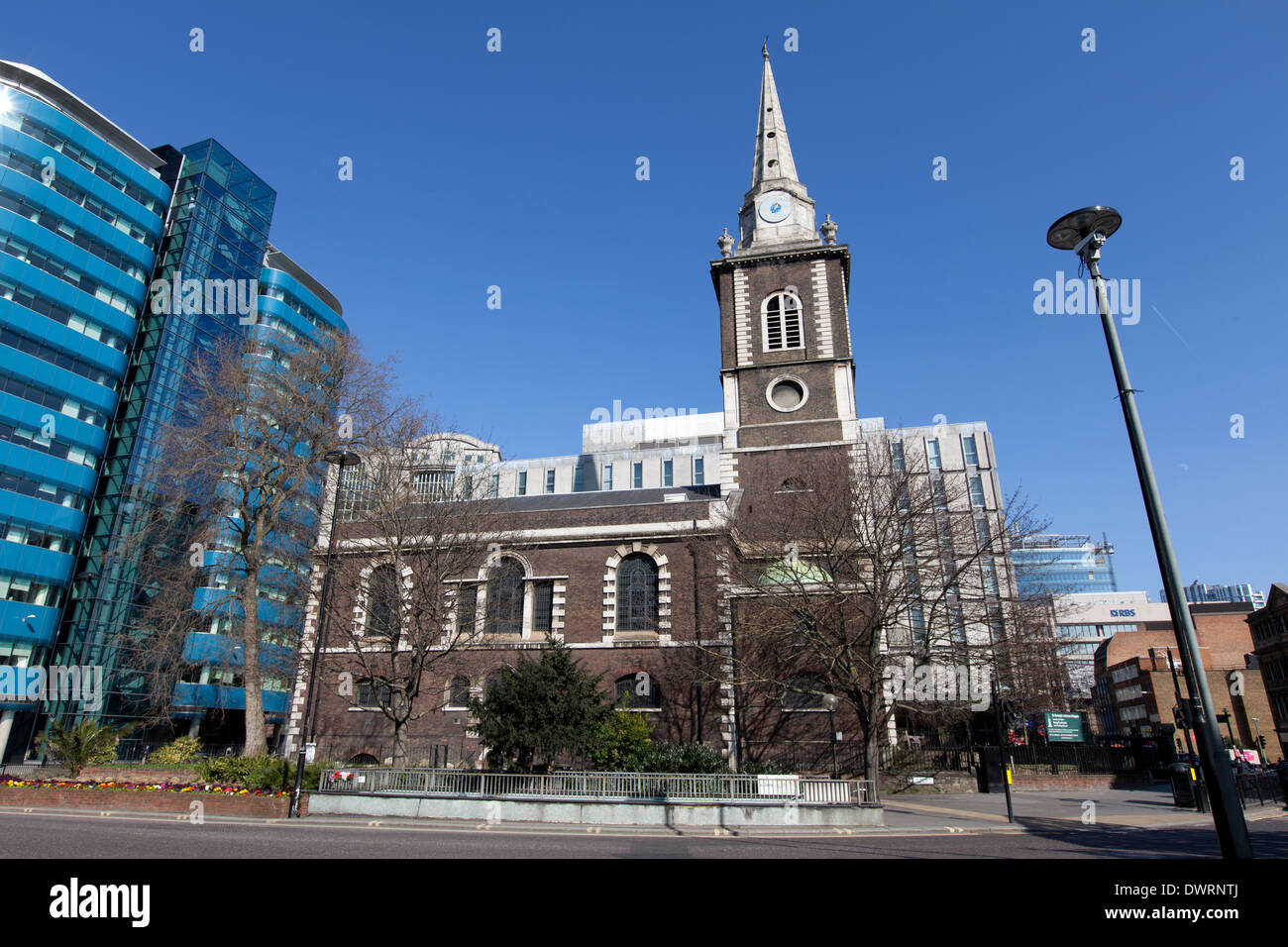St Botolph ohne Aldgate Kirche, City of London, England, UK. Stockfoto