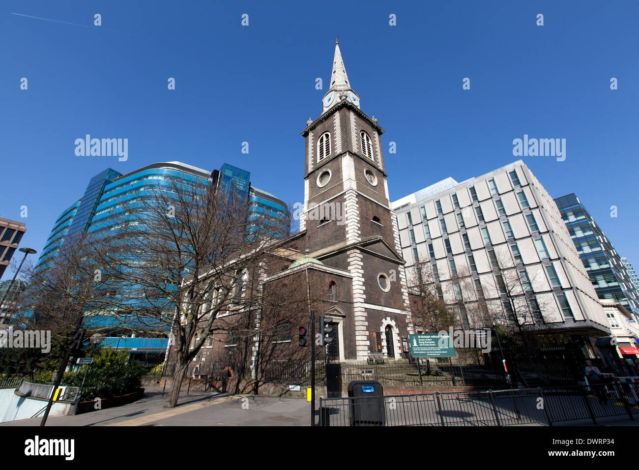 St Botolph ohne Aldgate Kirche, City of London, England, UK. Stockfoto
