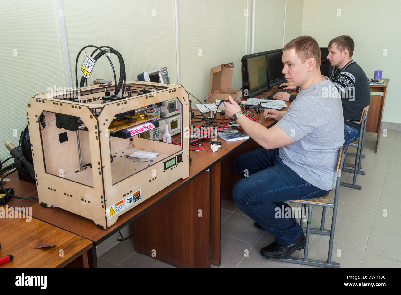 Studenten in technischen Abteilung Umnik des Altai State University Sibirien Russland Asien Stockfoto