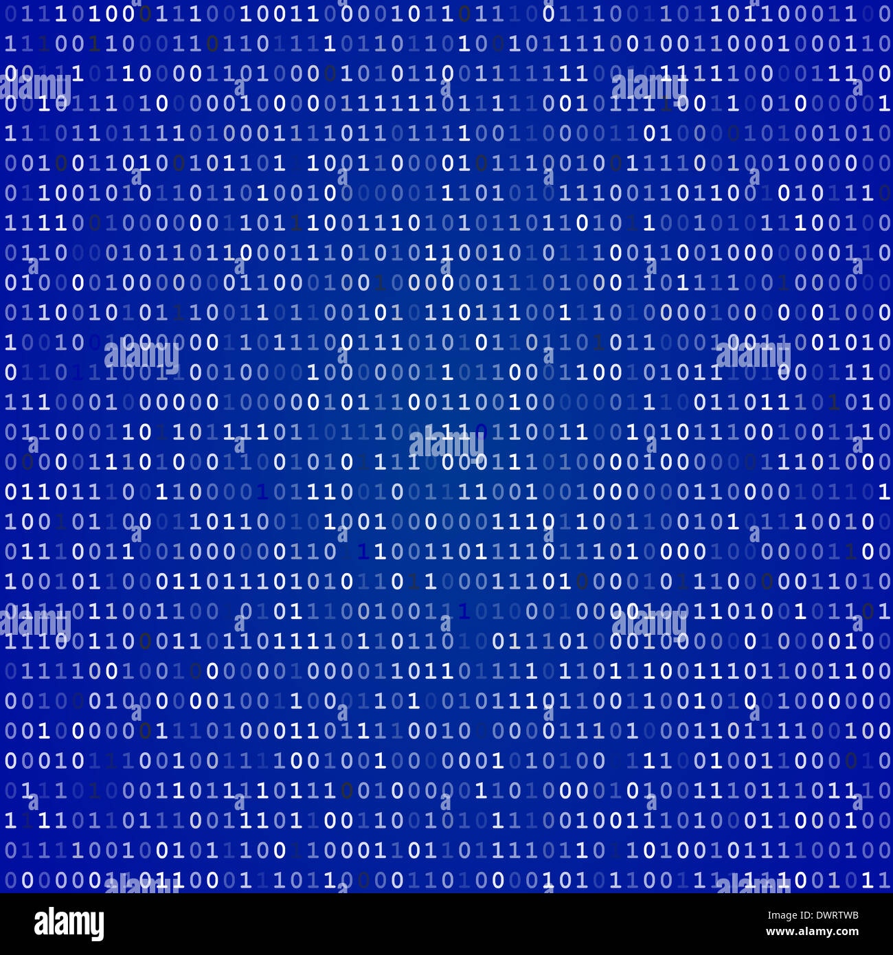 Blauer Bildschirm Binär-code Stockfoto
