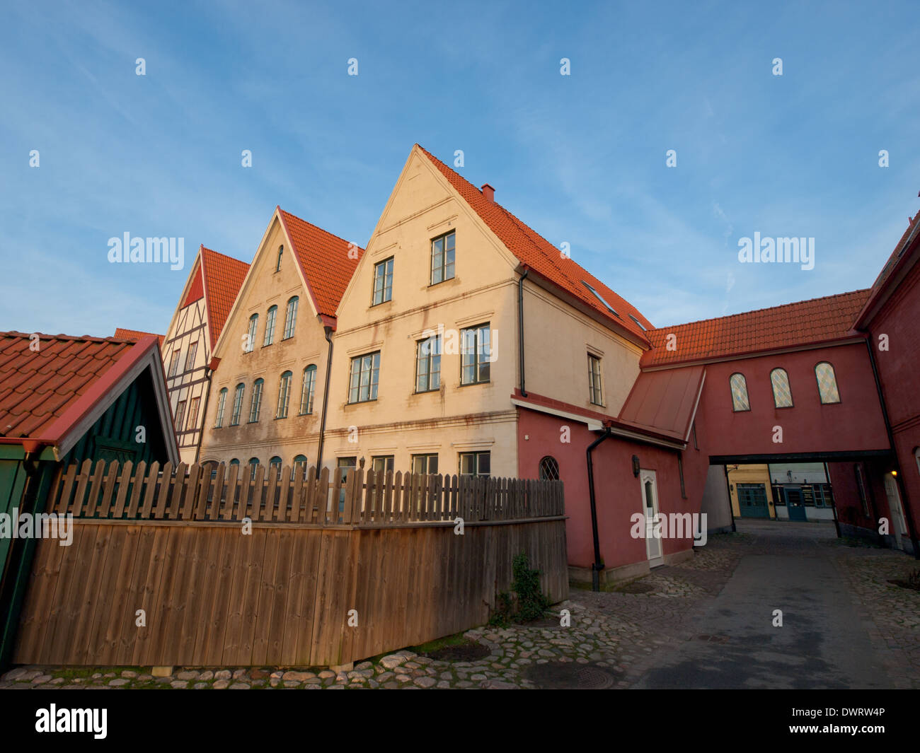 Blick auf Jakriborg oder "New Town" in Hjärup, Gemeinde Staffanstorp zwischen Malmö und Lund in Scania, Südschweden. Stockfoto