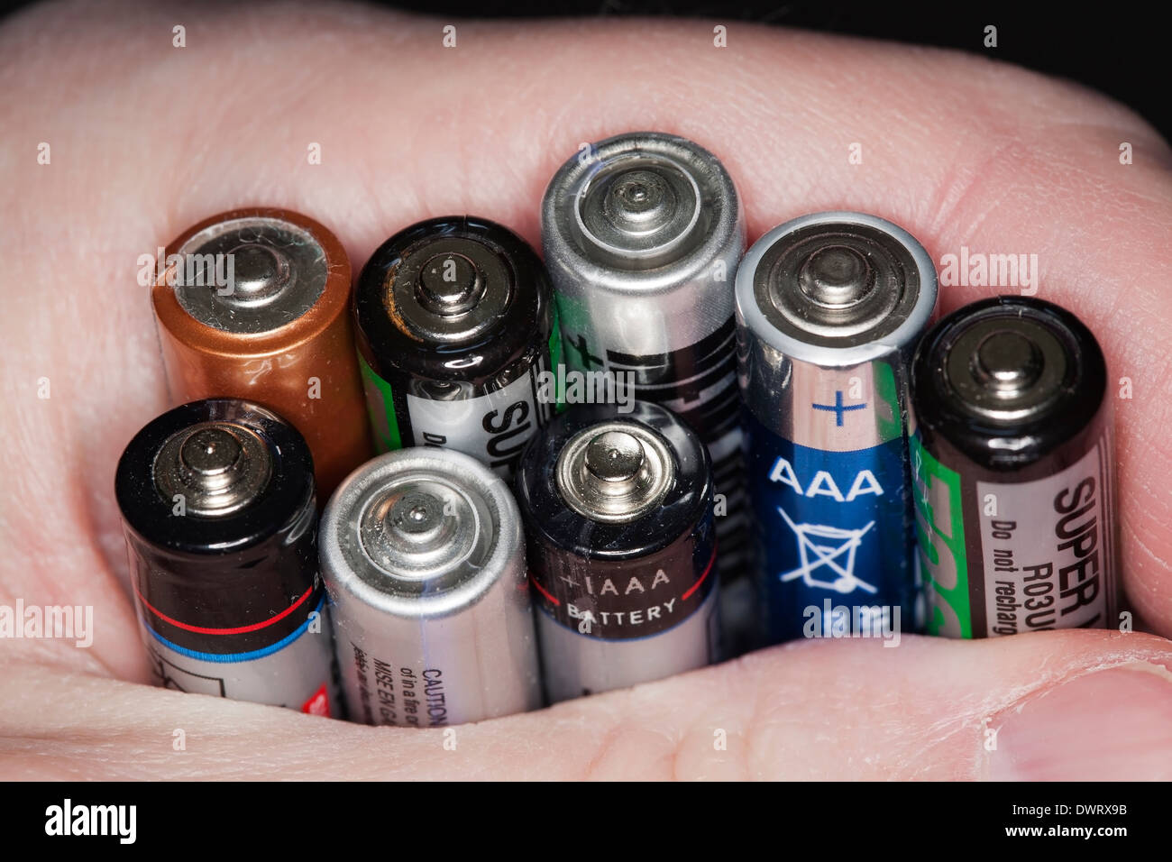 AAA-Batterien Stockfoto