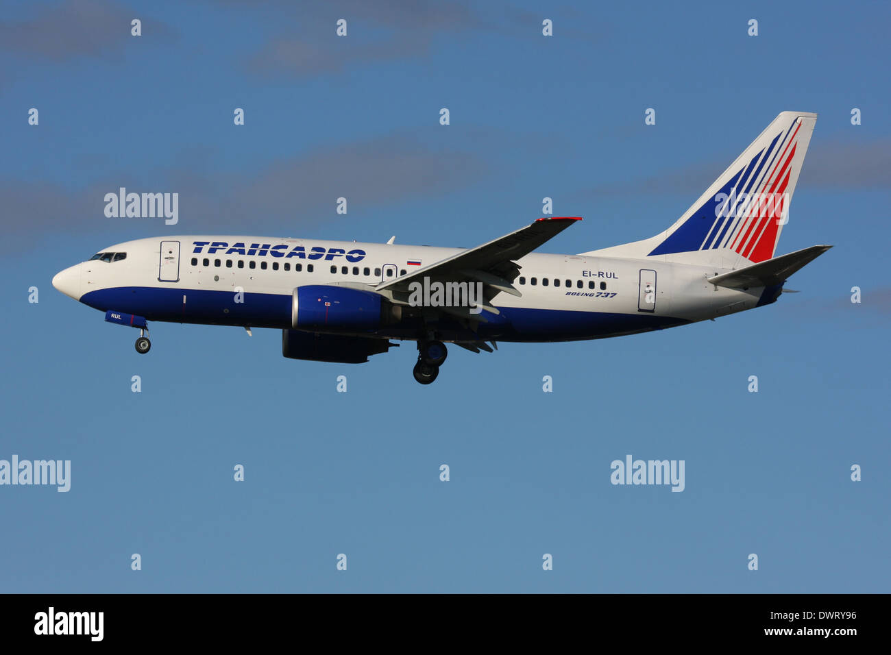 "TRANSAERO" RUSSISCHE FLUGLINIEN BOEING 737 Stockfoto