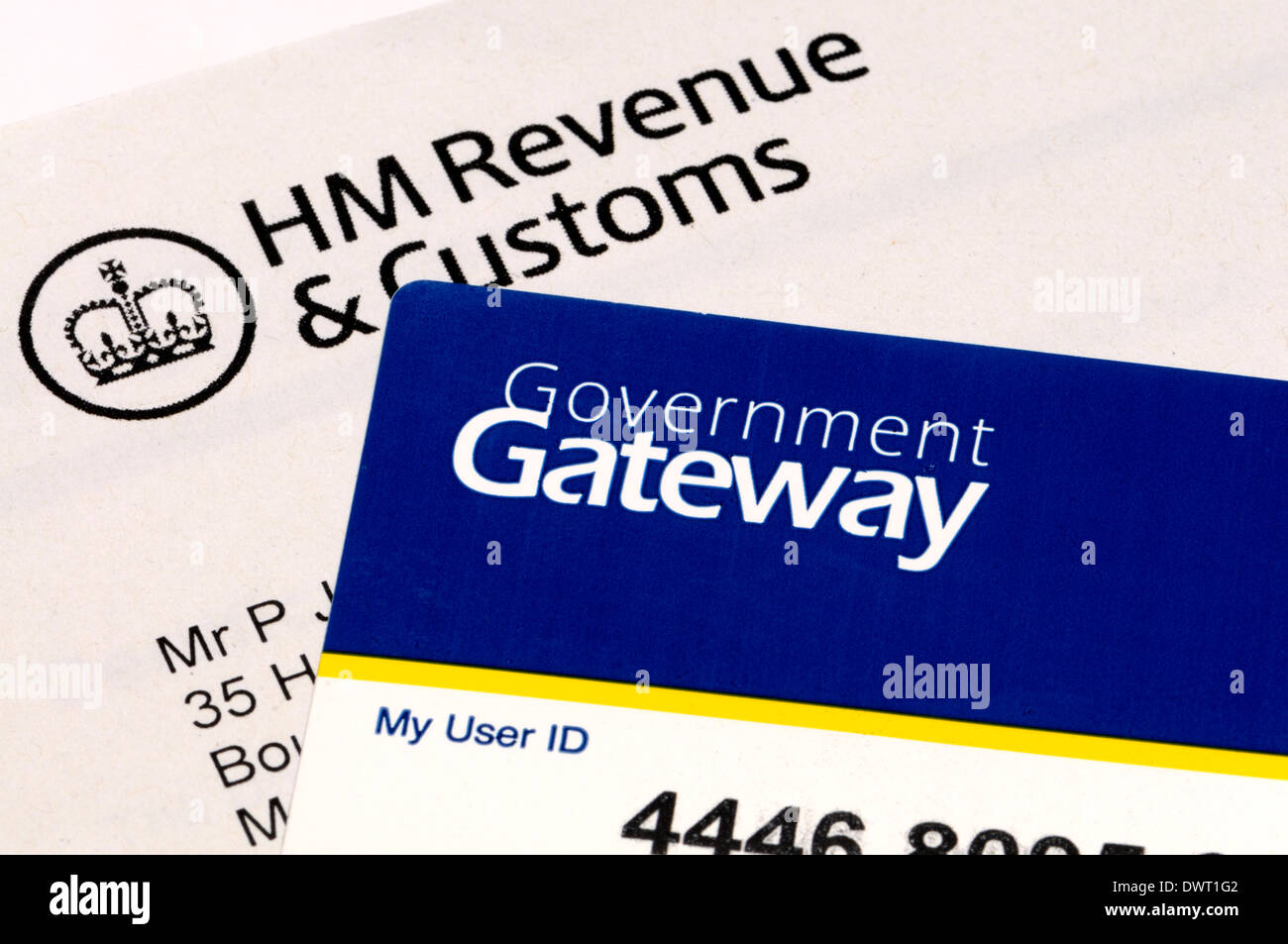 Britische Steuer - HM Customs und Einnahmen Regierung Gateway (Online-Steuererklärungen) Stockfoto